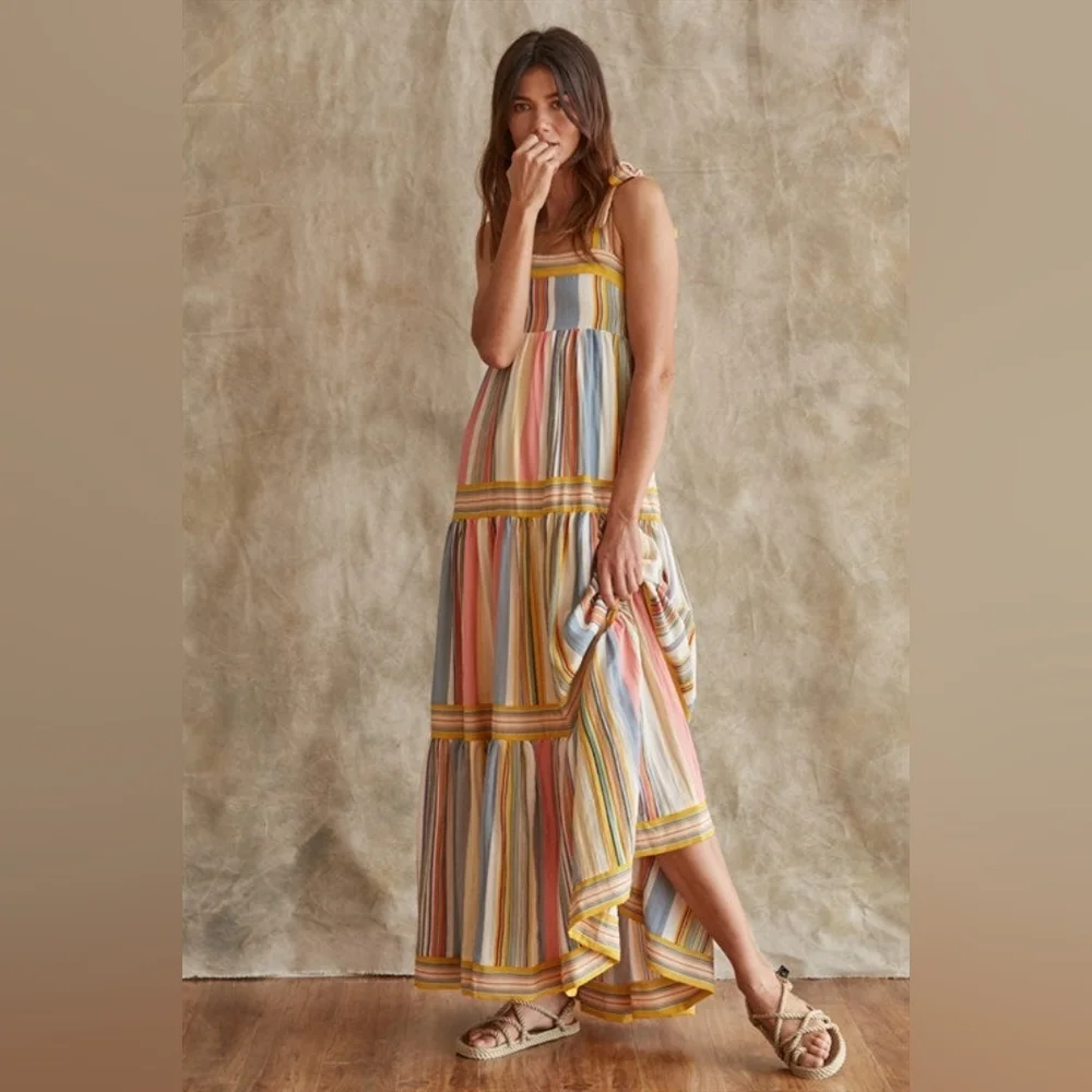 By Together Pastel Striped Maxi Dress - Picture 1 of 3